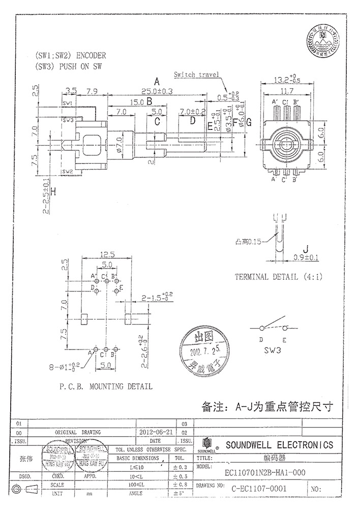 編碼開關(guān) ec11規(guī)格書
